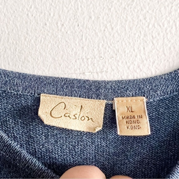 Caslon Blue Cotton Rayon Blend Sleeveless Top Extra Large Crew Neck - Picture 3 of 5